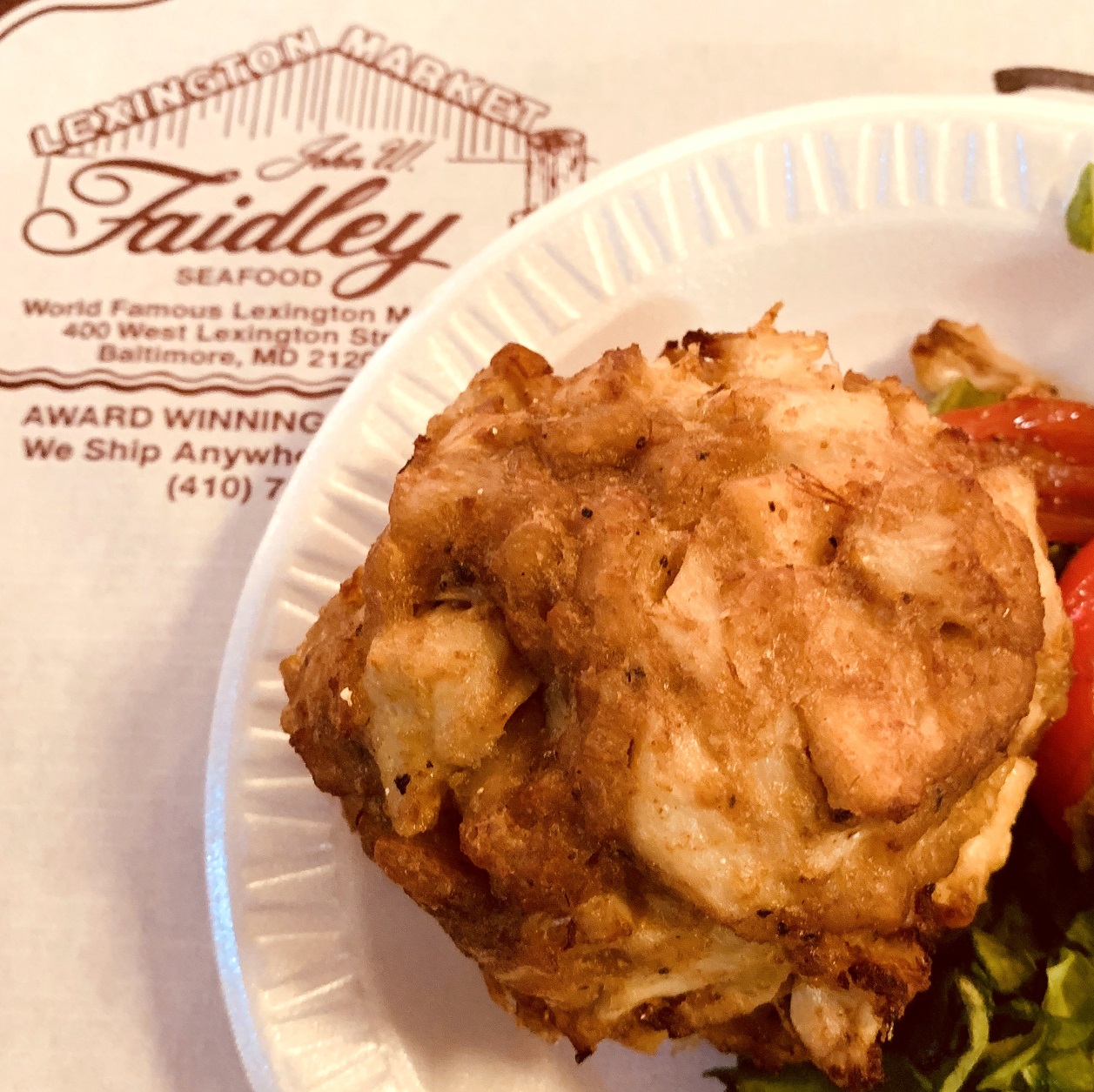 Faidley Seafood signature dishes Lump Crab Cake
Maryland Crab Soup
Soft Crab Sandwich